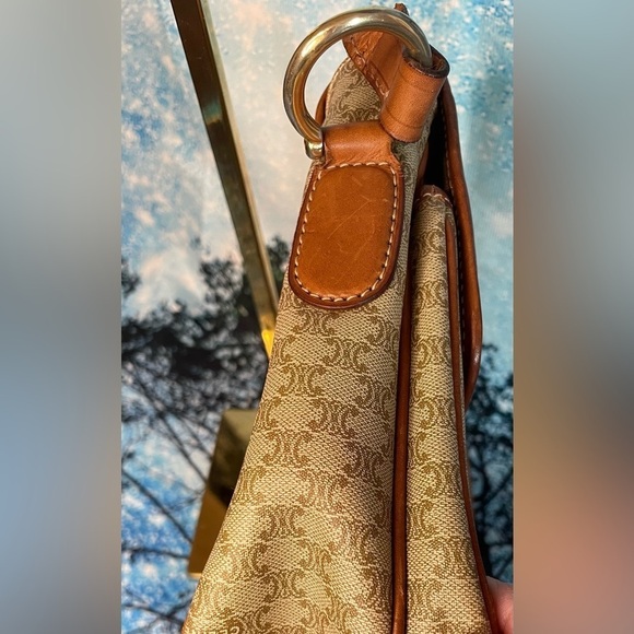 CELINE Crossbody Bag Beige & Brown leather & Textile -Pristine inside & Out - Picture 8 of 16